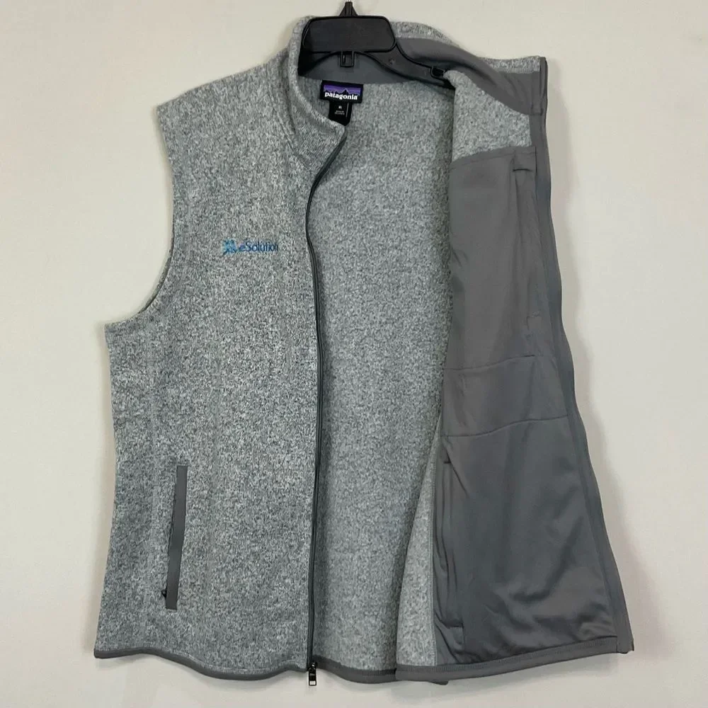 Patagonia Better Sweater Vest Mens Sz XL Front Zip Logo Fleece Gray New